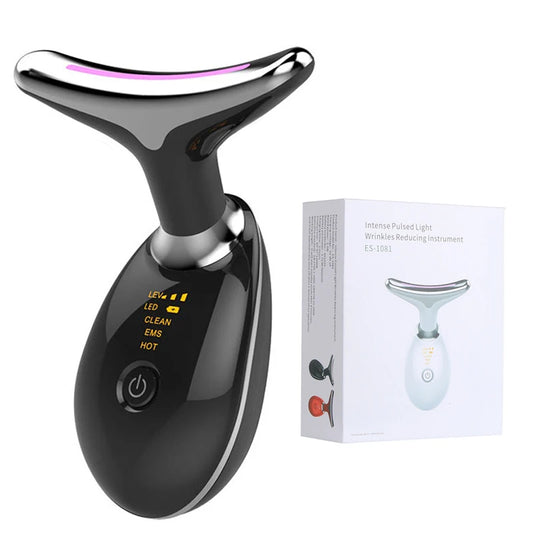 Nuva 7-in-1 Face Massager with LED Light Therapy – EMS Facial Sculptor & Neck Lifting Device for Skin Tightening – Heated 45°C Guasha Tool for Jawline Contouring, Double Chin Reduction & Wrinkles